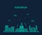 Havana city skyline, Cuba vector linear style city