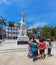 HAVANA, CUBA - APRIL 2, 2012: Group of tourists near Monument of