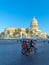 HAVANA, CUBA - APRIL 2, 2012: Taxi bicycle near Capitolio