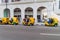 HAVANA, CUBA - FEB 20, 2016: Row of coco taxis in the center of Havana