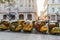 HAVANA, CUBA - FEB 21, 2016: Row of coco taxis in the center of Havana