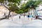 HAVANA, CUBA - FEB 21, 2016: View of a pedestrian zone of Paseo de Marti Prado avenue in Havana