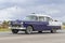 HAVANA, CUBA - JANUARY 04, 2018: Retro violet Chevrolet rides on