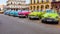 Havana, Cuba - May 02, 2019: retro car parking. parked taxi grancar