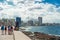 HAVANA, CUBA - OCTOBER 20, 2017: Havana Malecon Street with Caribbean Sea Coastline and Architecture.