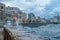 HAVANA, CUBA - OCTOBER 20, 2017: Havana Old Town and Malecon Area with Caribbean Sea Waves.