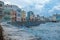 HAVANA, CUBA - OCTOBER 20, 2017: Havana Old Town and Malecon Area with Caribbean Sea Waves and Fishing People.