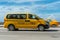 HAVANA, CUBA - OCTOBER 20, 2017: Moving Havana Taxi in Malecon Street. Cuba