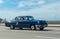 HAVANA, CUBA - OCTOBER 20, 2017: Moving Old Car in Malecon, Havana. Cuba. Public Taxi Car