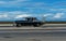 HAVANA, CUBA - OCTOBER 20, 2017: Moving Old Car in Malecon, Havana. Cuba. Public Transport Taxi