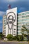 HAVANA, CUBA - OCTOBER 2015- Large scale portrait of the revolutionary Camilo Cienfuegos is installed on the Ministry of Informati