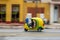 HAVANA, CUBA - OCTOBER 21, 2017: Old Tuk Tuk Vehicle in Havana, Cuba. Taxi Car