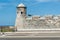 HAVANA, CUBA - OCTOBER 23, 2017: Havana Cityscape with San Salvador de la Punta Fortress is a fortress in the bay of Havana, Cuba