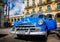 HAVANA, CUBA - OCTOBER 29, 2015 Chevrolet cars are used as taxsi on the streets of Old Havana, Havana, Cuba. This is the most comm