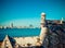 Havana. View of the old city through a bay from Morro\'s fortress