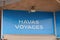 Havas voyages text brand and blue sign logo front of french office on holidays travel