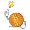 Have an idea bitcoin coin character cartoon
