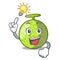 Have an idea cartoon ripe melon fruit in the kitchen