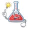 Have an idea erlenmeyer flask in cartoon lab room