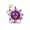 Have an idea gesture of coronavirus kidney failure mascot character design