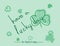 Have a lucky day, typography lettering St Patrick Day green clovers