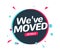 We have moved new office address icon location. Move change location announcement speaker concept