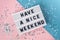 Have a nice weekend - text on display lightbox on blue and pink background