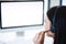 We have a range of packages on offer. Closeup shot of a call centre agent working on a computer with a blank screen in