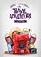 Have A Safe Trip Travel Adventure Poster with Realistic 3D Travelling Items Such as Backpack, Sneakers, Compass, Mobile Phone