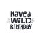 Have wild Birthday flat vector decorative typography