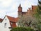 Havelberg Cathedral with cherry tree blossom in front