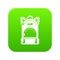 Haversack icon green vector