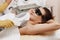 Having underarm laser hair removal epilation