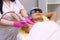 Having underarm laser hair removal epilation