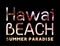 Hawai beach paradise summer surf palm tropical print for t shirt. Hawaiian paradise illustration