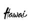 Hawai, text design. Typography poster. Usable as background. Modern brush calligraphy. Ink hand lettering. Vector