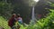 Hawaii Akaka Falls tourists at hawaiian waterfall Akaka falls on Big Island