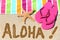 Hawaii beach travel concept - ALOHA