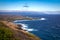 Hawaii coastline blue ocean white waves and mountains landscape