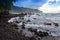 Hawaii coastline ocean waves and mountains landscape