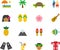 HAWAII colored flat icons