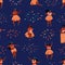 Hawaii dance seamless pattern.