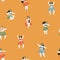 Hawaii dance seamless pattern.