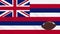 Hawaii flag waving and american football ball rotates, loop