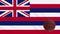 Hawaii flag waving and basketball ball rotates, loop