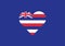 Hawaii heart shape love symbol national flag country emblem