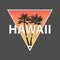 Hawaii Honolulu t-shirt and apparel design with rough palm tree, vector illustration, typography, print, logo, poster