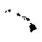 Hawaii Islands - US state. Territory in black color. Vector illustration. EPS 10