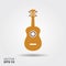 Hawaii national musical instrument. Ukulele on gray background, vector illustration.