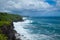 Hawaii`s Kalapana Coast Sea Cliffs from Sea View